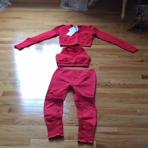 Fab athletics red workout outfit